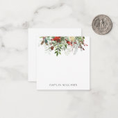 Kerstvakantie Bloemen Winter Klein Notitiekaartje (Voorkant / Achterkant in situ)