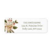 Kerstvakantie Bloemenadres Etiket (Voorkant)