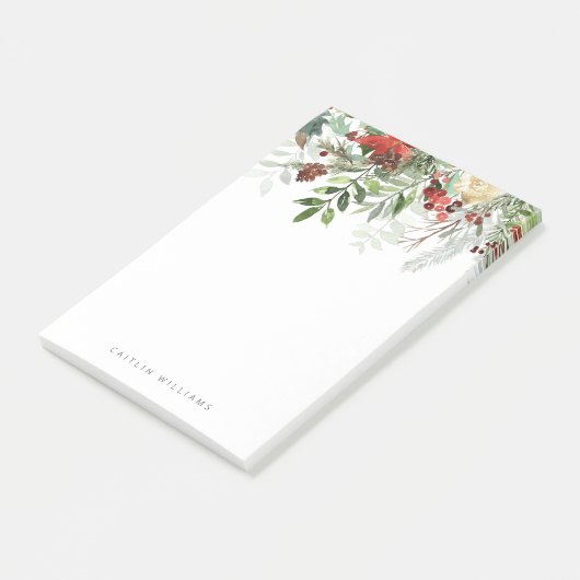 Kerstvakantie Bloemenwinter Post-it® Notes (Schuin)