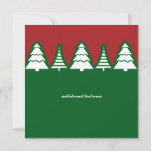 Kerstvakantie bomen rood & groen uitnodigingen (Achterkant)