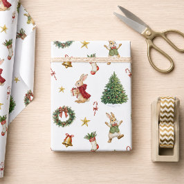 Kerstvakantie bosdieren cadeaupapier