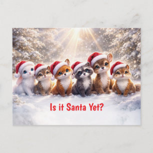 Kerstvakantie bosdieren cute dieren feestdagenkaart
