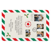 Kerstvakantie brief familie foto collage magneet (Horizontaal)