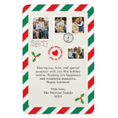 Kerstvakantie brief familie foto collage magneet (Verticaal)