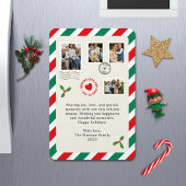 Kerstvakantie brief familie foto collage magneet