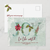 Kerstvakantie briefkaart Joy to the World (Voorkant / Achterkant)