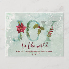 Kerstvakantie briefkaart Joy to the World