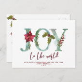Kerstvakantie briefkaart Joy to the World (Voorkant / Achterkant)