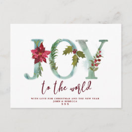Kerstvakantie briefkaart Joy to the World