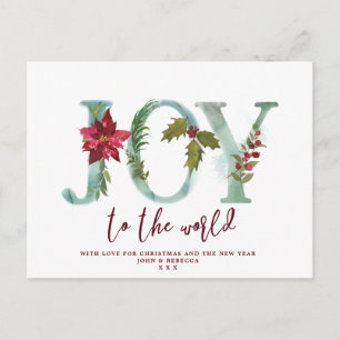 Kerstvakantie briefkaart Joy to the World