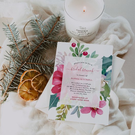 Kerstvakantie bruids brunch | Bright Floral Kaart