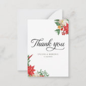 Kerstvakantie bruiloft budget Dank u wel Notitiekaartje (Voorkant)