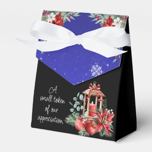 Kerstvakantie bruiloft gunst box bedankdoosjes (Voorkant Zijde)