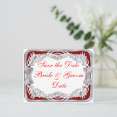 Kerstvakantie bruiloft Save the Date Briefkaarten (Staand voorkant)