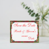 Kerstvakantie bruiloft Save the Date Briefkaarten (Staand voorkant)