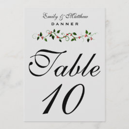 Kerstvakantie Bruiloft Tafel Nummer 5X7 Kaart