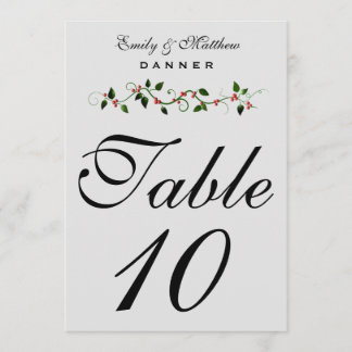 Kerstvakantie Bruiloft Tafel Nummer 5X7 Kaart