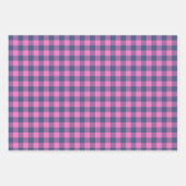 Kerstvakantie Buffalo Plain Roze Blauw Patroon Inpakpapier Vel (Voorkant)