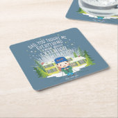 Kerstvakantie Buitenverlichting Kartonnen Onderzetters (Schuin)