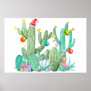 Kerstvakantie Cactus Woestijn Zuidwest Print