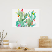 Kerstvakantie Cactus Woestijn Zuidwest Print (Keuken)