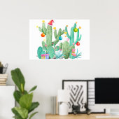 Kerstvakantie Cactus Woestijn Zuidwest Print (Thuiskantoor)