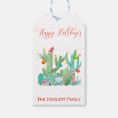 Kerstvakantie Cactus Zuidwesten van de woestijn Cadeaulabel (Voorkant)