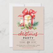 Kerstvakantie Cadeau Company Xmas Champagne Kaart (Voorkant)