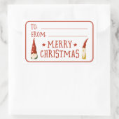 Kerstvakantie cadeau Schattigee kabouters van Rechthoekige Sticker (Tas)