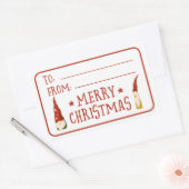 Kerstvakantie cadeau Schattigee kabouters van Rechthoekige Sticker (Envelop)