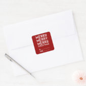 KERSTVAKANTIE CADEAULABELS ROOD VIERKANTE STICKER (Envelop)