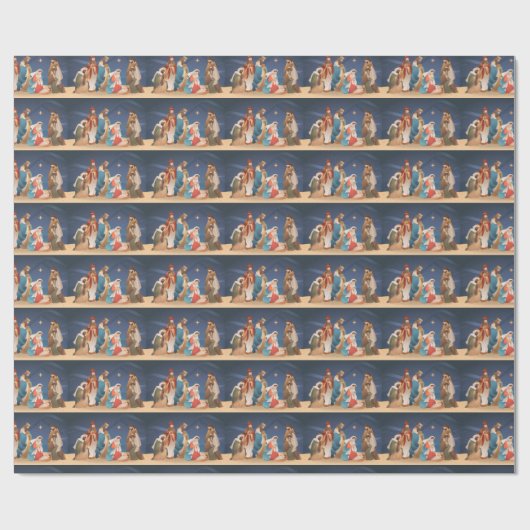 kerstvakantie cadeaupapier (Vlak)