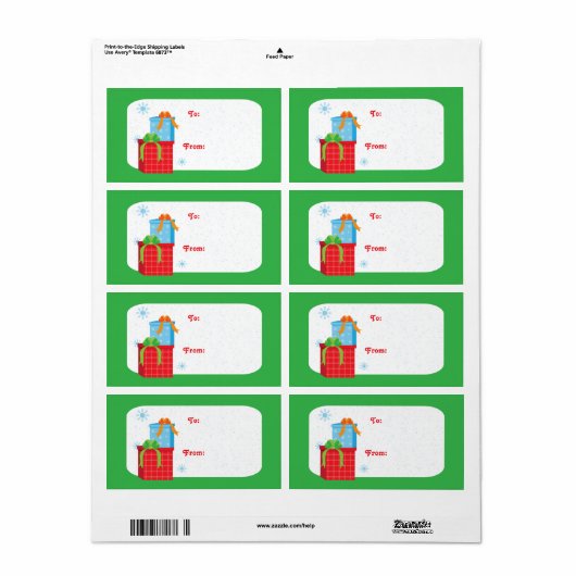 kerstvakantie cadeaus cadeaulabels voor labels (Full Sheet)