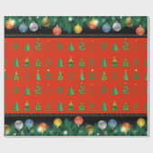 Kerstvakantie Cadeaus Decoratie Kerstspar Cadeaupapier (Vlak)