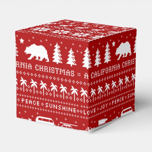 Kerstvakantie Californië Schattige Cali Xmas Bedankdoosjes (Achterkant)