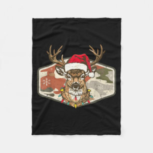 Kerstvakantie Camo Jagen Rendier Herten Xmas Fleece Deken