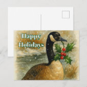 Kerstvakantie Canadese Gans Feestdagenkaart (Voorkant / Achterkant)