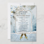 Kerstvakantie Champagne Brunch uitnodiging (Voorkant)