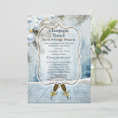 Kerstvakantie Champagne Brunch uitnodiging (Staand voorkant)