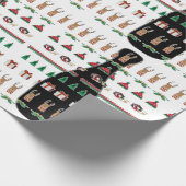 Kerstvakantie Champagne fles cadeau Cadeaupapier (Hoek)