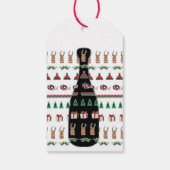 Kerstvakantie Champagne Fles Wijn Cadeaulabel (Achterkant)