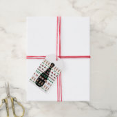 Kerstvakantie Champagne Fles Wijn Cadeaulabel (Met Touw)