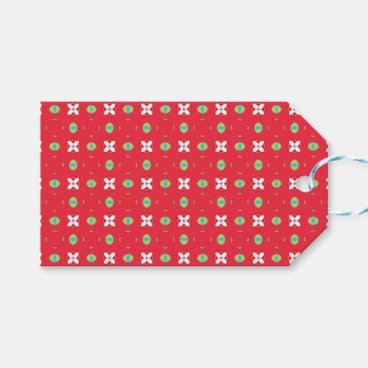Kerstvakantie Charm Pattern 02 - Cadeaulabel (Voorkant (Horizontaal))