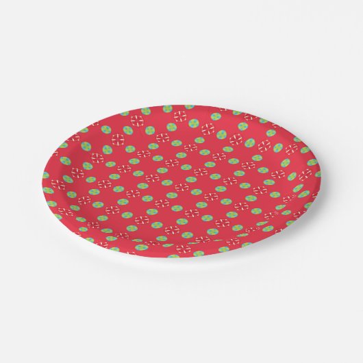 Kerstvakantie Charm Pattern 03 - Papieren Bordje (Gekanteld)