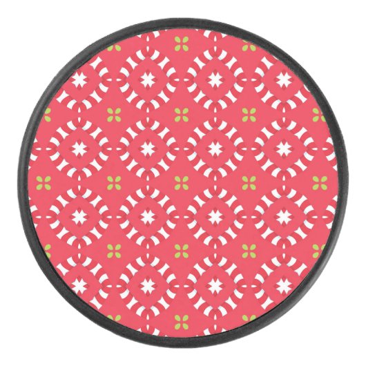 Kerstvakantie Charm Pattern 04 - Hockey Puck (Voorkant)
