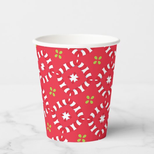 Kerstvakantie Charm Pattern 04 - Papieren Bekers (Voorkant)