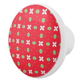 Kerstvakantie Charme Patroon 02 - Keramische Knop