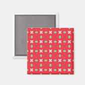 Kerstvakantie Charme Patroon 02 - Magneet (Voorkant / Achterkant)