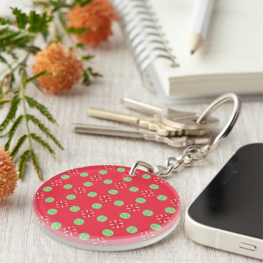Kerstvakantie Charme Patroon 03 - Sleutelhanger (Voorkant Rechts)