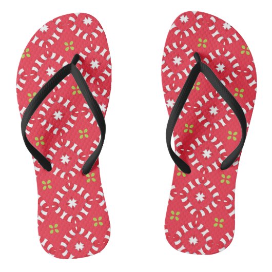 Kerstvakantie Charme Patroon 04 -  Teenslippers (Voetbed)